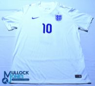 England FC home football shirt 2014-2016 #10 Rooney, Size XL, Nike, white, short sleeves, G