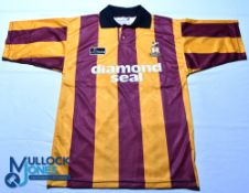 Bradford City FC home football shirt 1994-1996 - Beaver / Diamond Seal, Size S, short sleeves