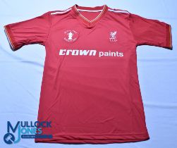 Liverpool FC home football shirt - 1986 FA Cup Final - Crown Paints, Size L, red, short sleeves