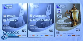 2011 Rugby Union World Cup S/F & Final programmes - Wales, France, Australia, New Zealand in very
