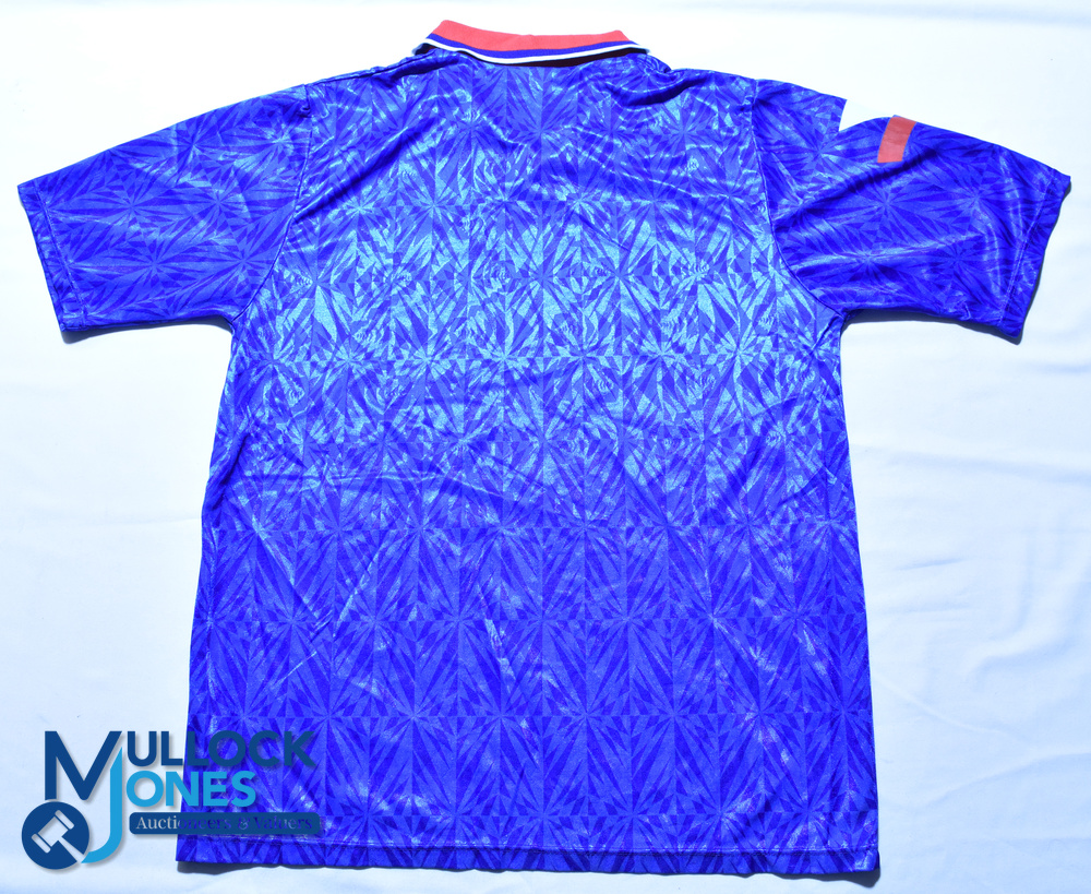 1991-1992 Oldham Athletic FC Home Football shirt - Umbro / Bovis, blue, short sleeves. Official - Image 2 of 2