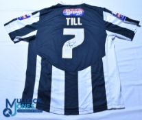Match worn and signed Grimsby Town FC home football shirt - 2008 Johnstone's Paint Trophy Final.
