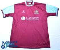 Burnley FC home football shirt - 2001-2002 - Super League / Lanway, size XL, claret, short
