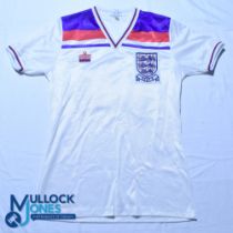 England FC home football shirt - #16 Youth, Admiral c1980s size 38/40, white, short sleeves