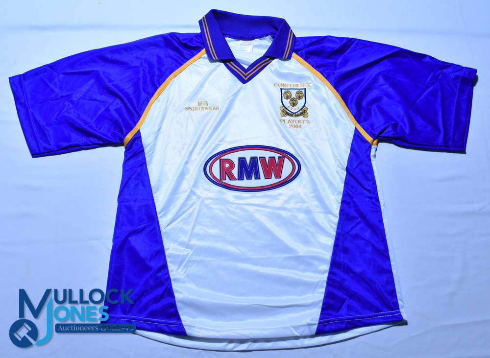 2004 Shrewsbury Town FC Conference League Play-Offs Football Shirt - MG Sportswear / RMW, size 40,