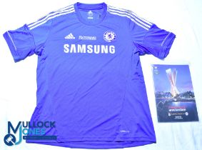 Chelsea FC home football shirt - 2013 Europa Cup Final, Adidas / Samsung, size XL, blue, short