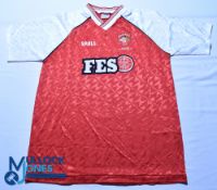 1990-1991 Stirling Albion FC 2nd Division Champions Football Shirt - Spall / FES. Size 42/44, red,