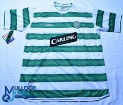 Celtic FC home football shirt 2003-2004 100 years of the Hoops, Umbro / Carling, size XL, green/