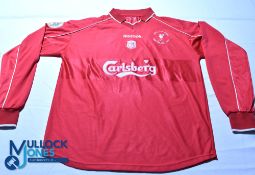 2001 Liverpool FC UEFA Cup Final Football Shirt & Medal - Shirt #9 Fowler - Reebok / Carlsberg. Size