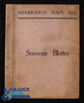 Rare 1930s Huddersfield Town souvenir blotter with team groups from 1908-09 through to 1932/33,