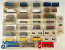 40x Egger Bahn Joufe HO 9mm Narrow Gauge Rolling Stock to include wagon, coaches and brake van, a