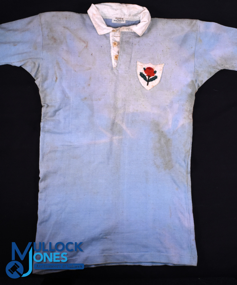 Rare 1930 NSW Waratahs Matchworn Jersey v British & I Lions: Clearly match worn including some - Image 3 of 4