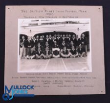 1930 British & I Lions Named On-Board Team Photograph: Mounted b/w posed 8.5" x 7.5" shot of the