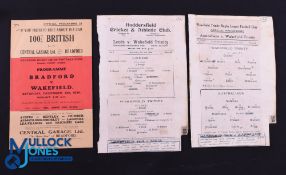 1930s Rugby Programmes (3): Rugby Union 1930 & Rugby League 1933-34: eight-sided foldout style red
