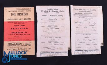 1930s Rugby Programmes (3): Rugby Union 1930 & Rugby League 1933-34: eight-sided foldout style red
