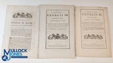 George III - The Regency group of four printed Acts of Parliament 1811-1819 dealing with the madness