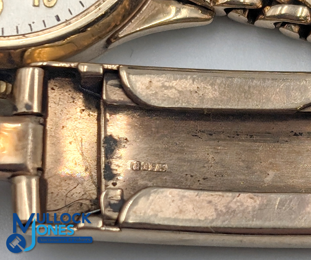 Tissot 9ct gold cased ladies watch with gold strap 26g 375 gold in total, plus 1937 Coronation - Image 2 of 2