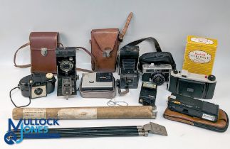 Camera Collection, to include a Kodak Sterling II, Agfa Sininar folding camera in leather case,