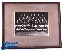 1930 British & I Lions mf&g Signed Team Photograph: Original mount, frame and glazing, Crown