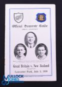 Rare 1930 Rugby Programme, British & I Lions v NZ, 2nd Test: Official Programme from the Test lost