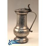 Antique large Pewter Pitcher Jug, #38cm tall with A/R marking to handle and assorted touch marks