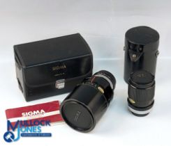 Sigma 600mm F/8 Lens, in original case with instructions, plus Cannon FD 135mm 1:3.5 SC lens
