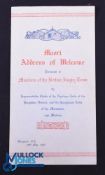 1930 British & I Lions Maori Interest, Address of Welcome: Decorative large-format 4pp card, Maori