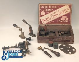 Shot Gun Cartridge Making Tools, Accessories Tins Measures, all within a good Clarke Nickolls