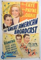 The Great American Broadcast, 1941, Alice Faye, original one sheet Poster, fold with wear still