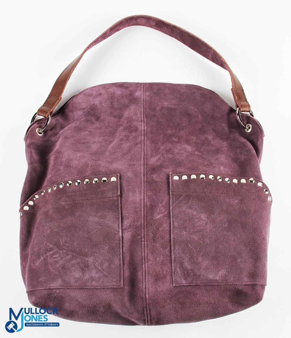 3x Designer Handbags - to include Vintage Nardelli Taly Purple shoulder Bag medium suede leather - - Image 3 of 3
