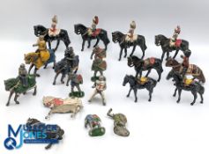 Qty of Lead Soldiers Knights on Horseback, Coldstream Guards etc marked Made in Britain -in used