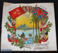 A Very Large and Beautiful Patriotic Printed Silk entitled "Souvenir of Egypt" c1915 - attractive