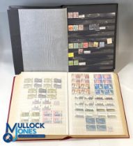 Two stock books of stamps - Book 1 with 22 pages of small blocks of unfranked stamps mainly from the