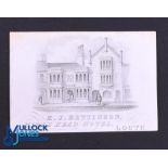 Fine Coaching Inn Coated Trade Card - King's Head Hotel, Louth (Lincs) c1830s-40s. Fine detailed