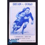 Rare 1930 Rugby Programme, British & I Lions v Otago: Official Programme from the game won 33-9 by