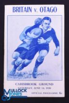 Rare 1930 Rugby Programme, British & I Lions v Otago: Official Programme from the game won 33-9 by