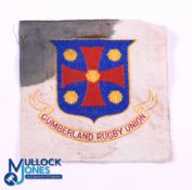 1920s Cumberland Rugby Union Jersey Badge: Partly soiled (blood?) to one quadrant, the colourful