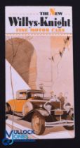 The New Willys Knight Fine Motor Cars Sales Brochure - early 1930s. An interesting 6 page fold out