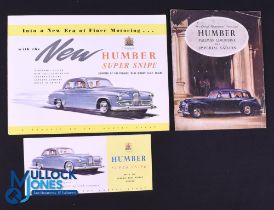 Automobile Sales Catalogues (3) to incl' Humber - Coachwork by Thrupp & Maberly 1952. An 8 page