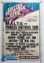 1940s British Movietone News Poster Matla Princess continues tour, folded poster -size #51cm x 77cm