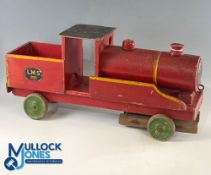 Large Collectable Early 20th century wood LMS Train / Engine, hand-built toy British Made R & Co -