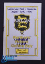 Rare 1930 Rugby Programme, British & I Lions v Marlborough, Nelson & Golden Bay: Official