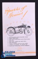 Wooler Motor Cycle 1949-50 Catalogue - 6 page fold out catalogue illustrating this "Unique 4
