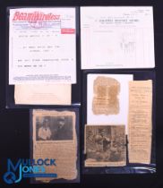 Telegram & Cuttings Relating to 1930 British Lion GWM Bonner: Family birthday and selection