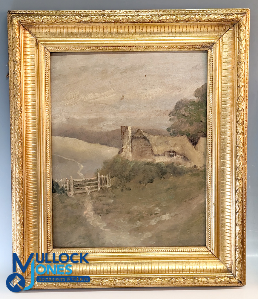 3 Period Paintings - oil and watercolour - a Highland view with sheep signed A Cox on canvas - Image 2 of 4