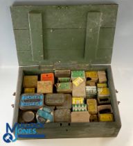 Wooden Box of Vintage Nettlefolds Brass Screws and Accessories (Job Lot) imperial sized screws in