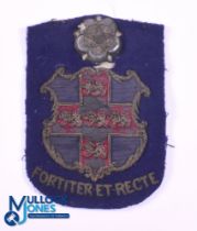 1920s Yorkshire Rugby Blazer Badge: Worn but evocative and impressive white rose, red, blue and gold