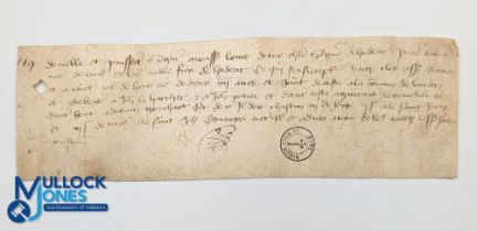 Medieval Document - charter of Phillipe de Brie, Normandy Signeur, six lines written in medieval