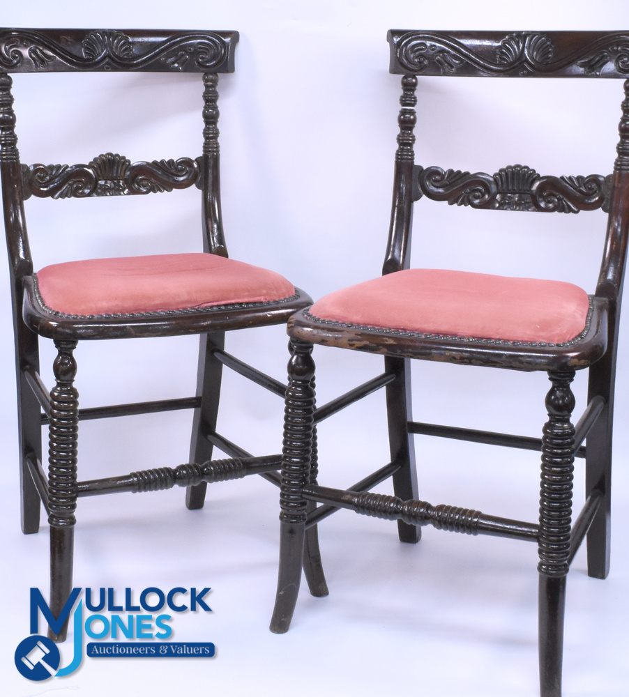 Carved Chairs Attributed to Charles Peace (famous Victorian burglar and murderer). Pair of carved - Image 3 of 4