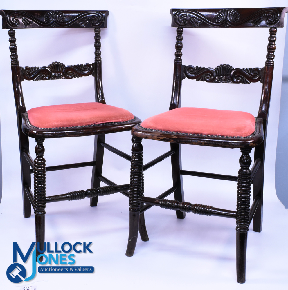 Carved Chairs Attributed to Charles Peace (famous Victorian burglar and murderer). Pair of carved